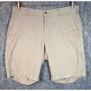 Peter Millar Crown Mens Tan Sz 32 Bedford Cotton Golf Shorts 9" Inseam